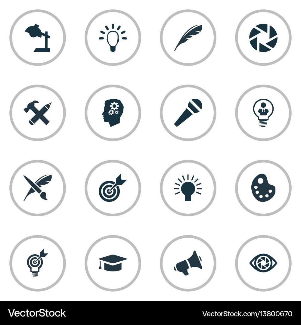 Set of simple visual art icons Set of simple visual art icons vector image