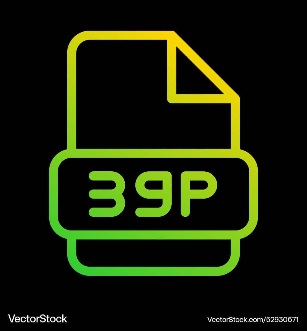 3gp file type icon document extension format 3gp file type icon document extension format vector image