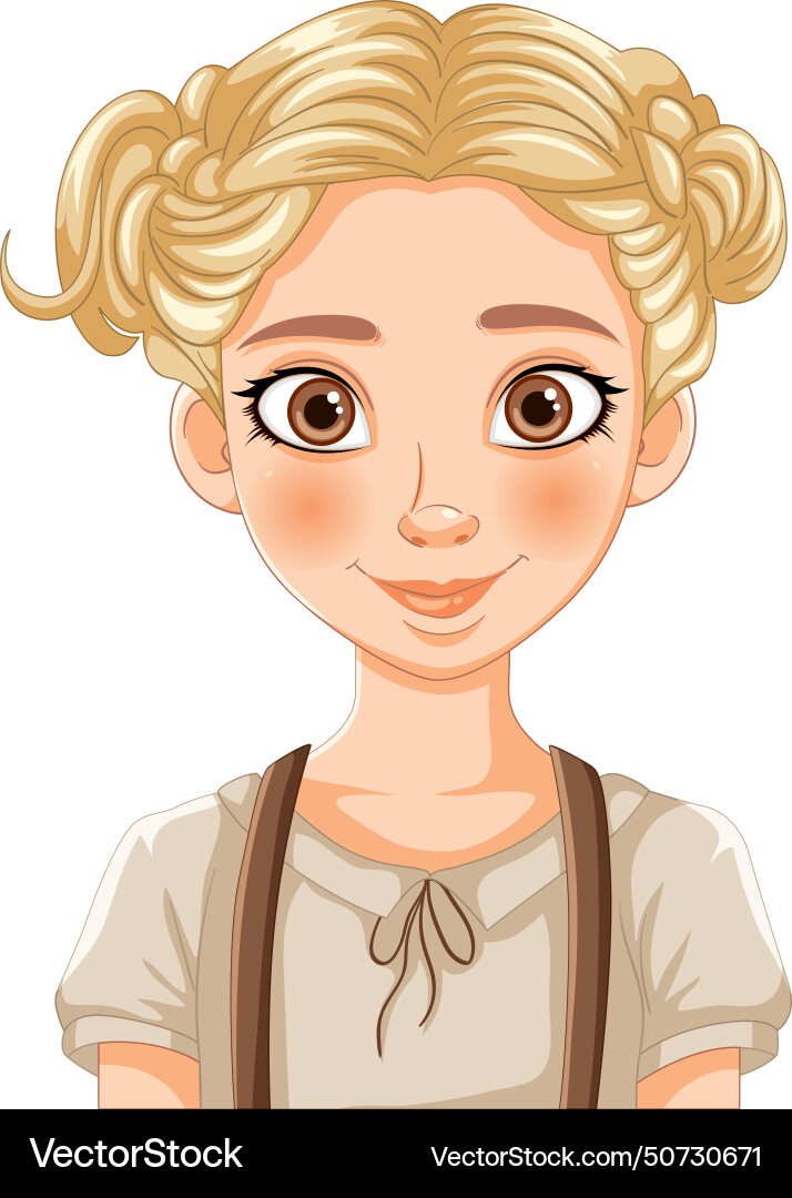 A cheerful young girl smiling Royalty Free Vector Image