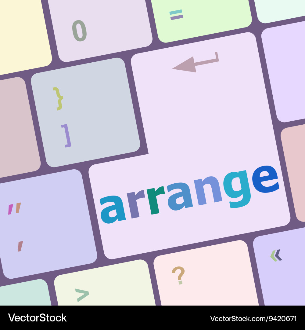 Arrange word on keyboard key notebook computer Vector Image