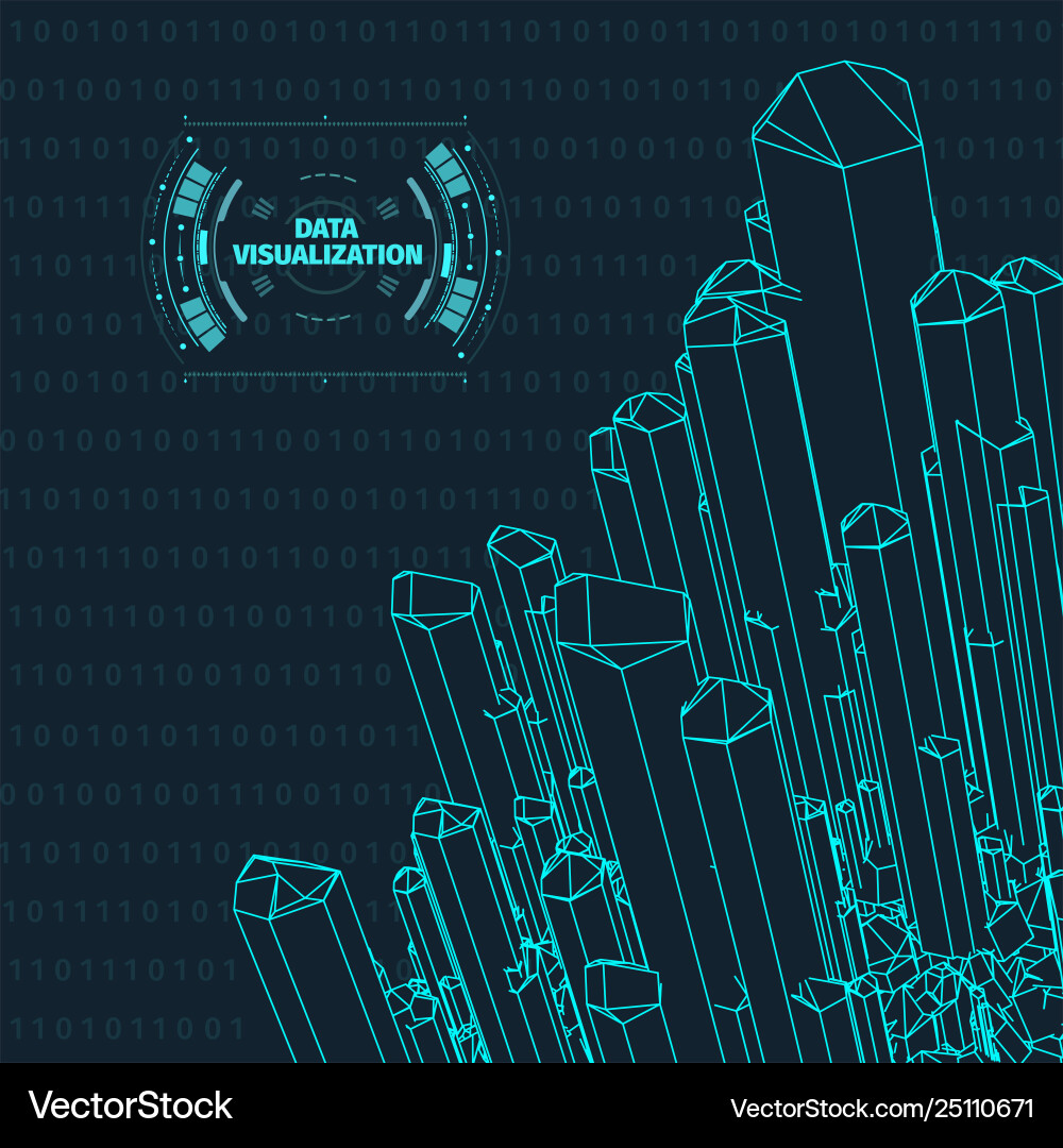 Big data visualization background 3d Big data visualization background 3d vector image