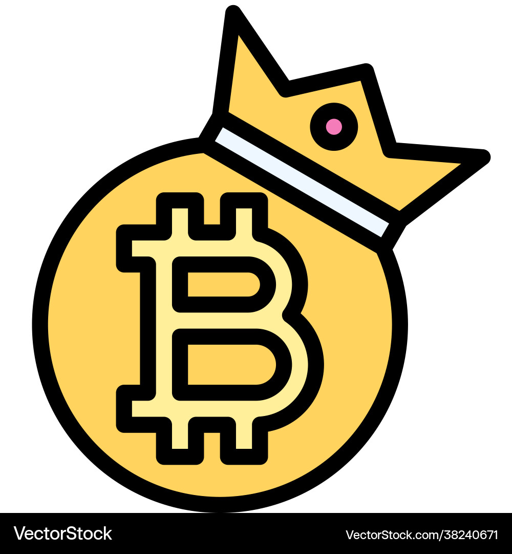 Bitcoin is king icon cryptocurrency related – Royalty-Free Vector |  VectorStock