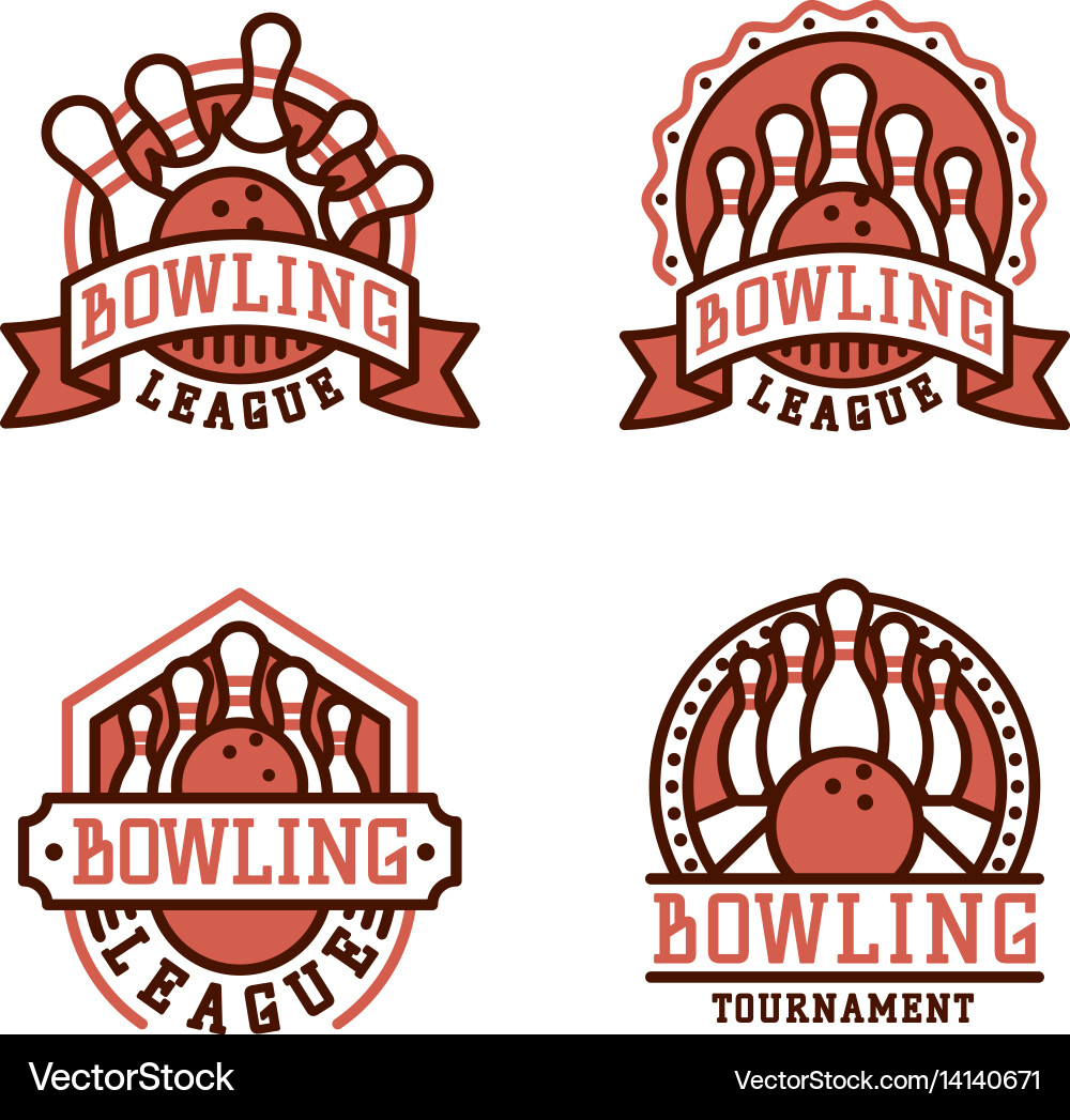Bowling emblem and design element logotype vector image