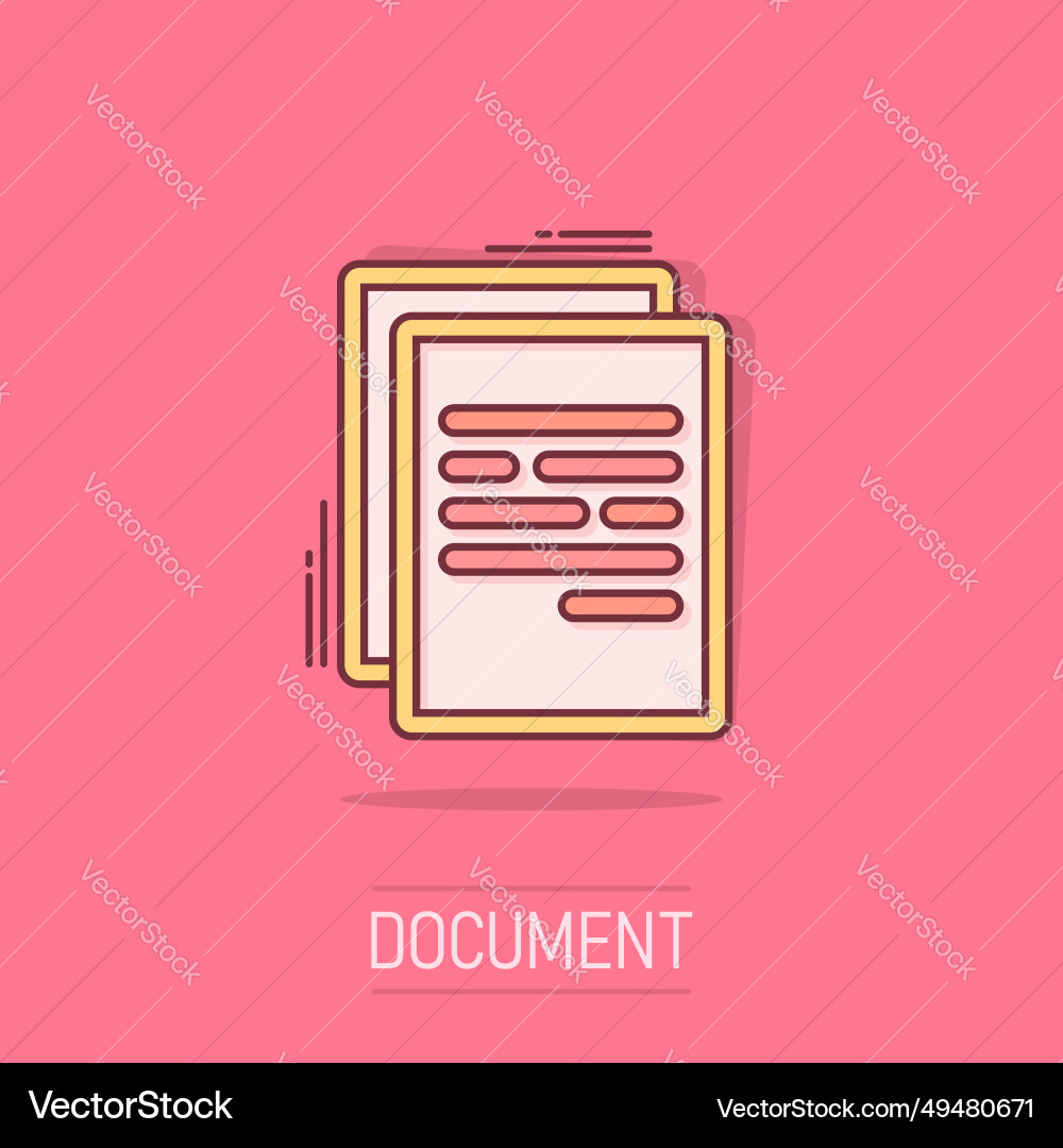 Cartoon Dokument-Symbol im Comic-Stil Papierseite Cartoon Dokument-Symbol im Comic-Stil Papierseite vektorbild