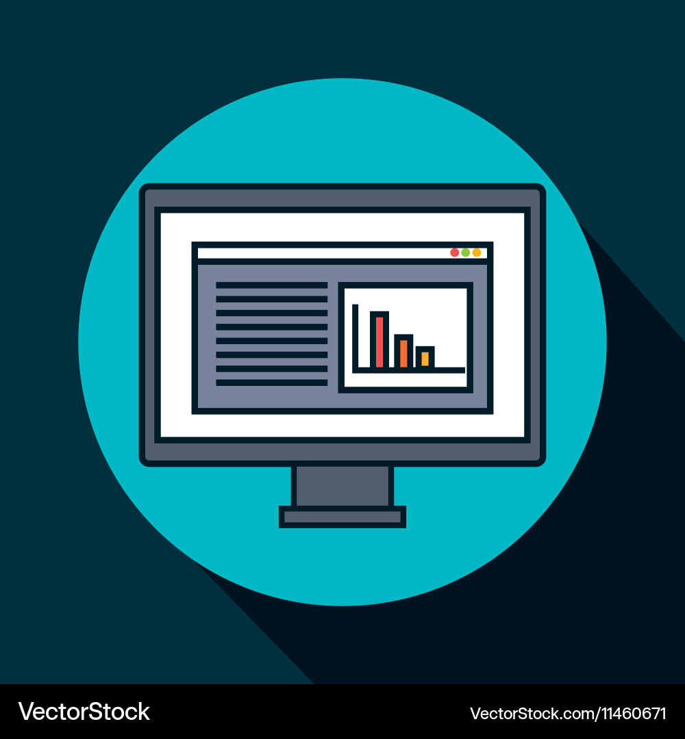 Computer desktop display isolated icon vector image