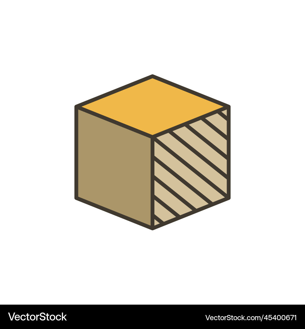 Cube printed by 3d printer print concept Vector Image