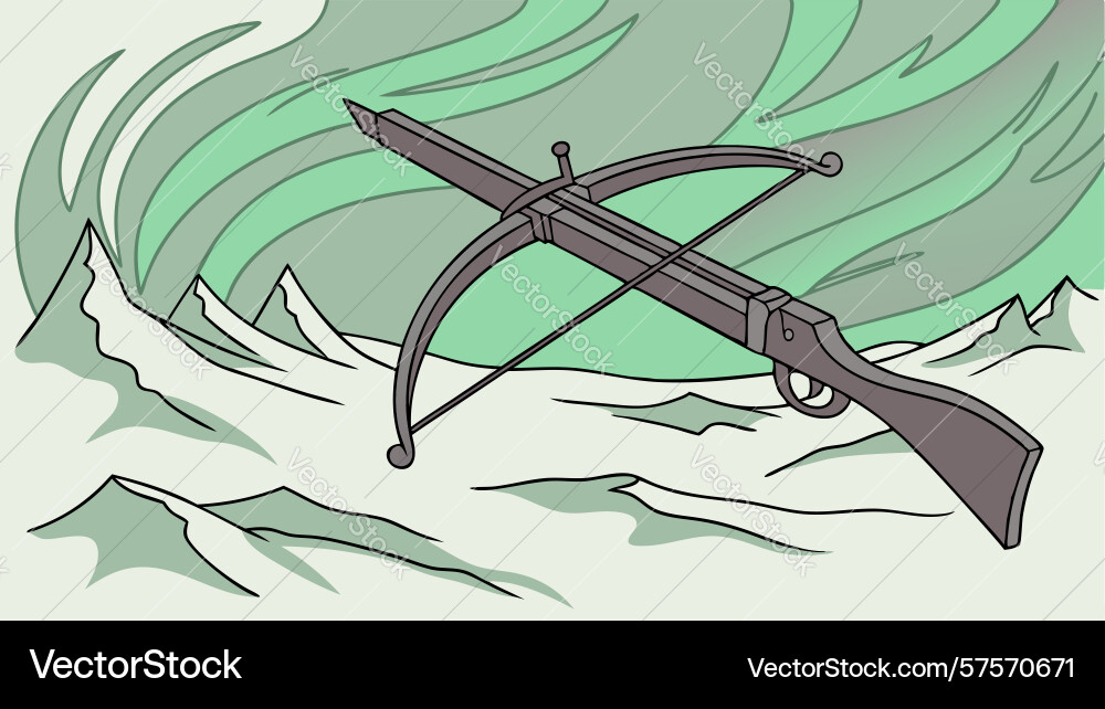 Dynamic crossbow waves of power motion design vector image