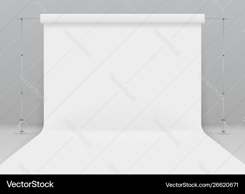 Empty photo studio realistic 3d template mock up Vector Image