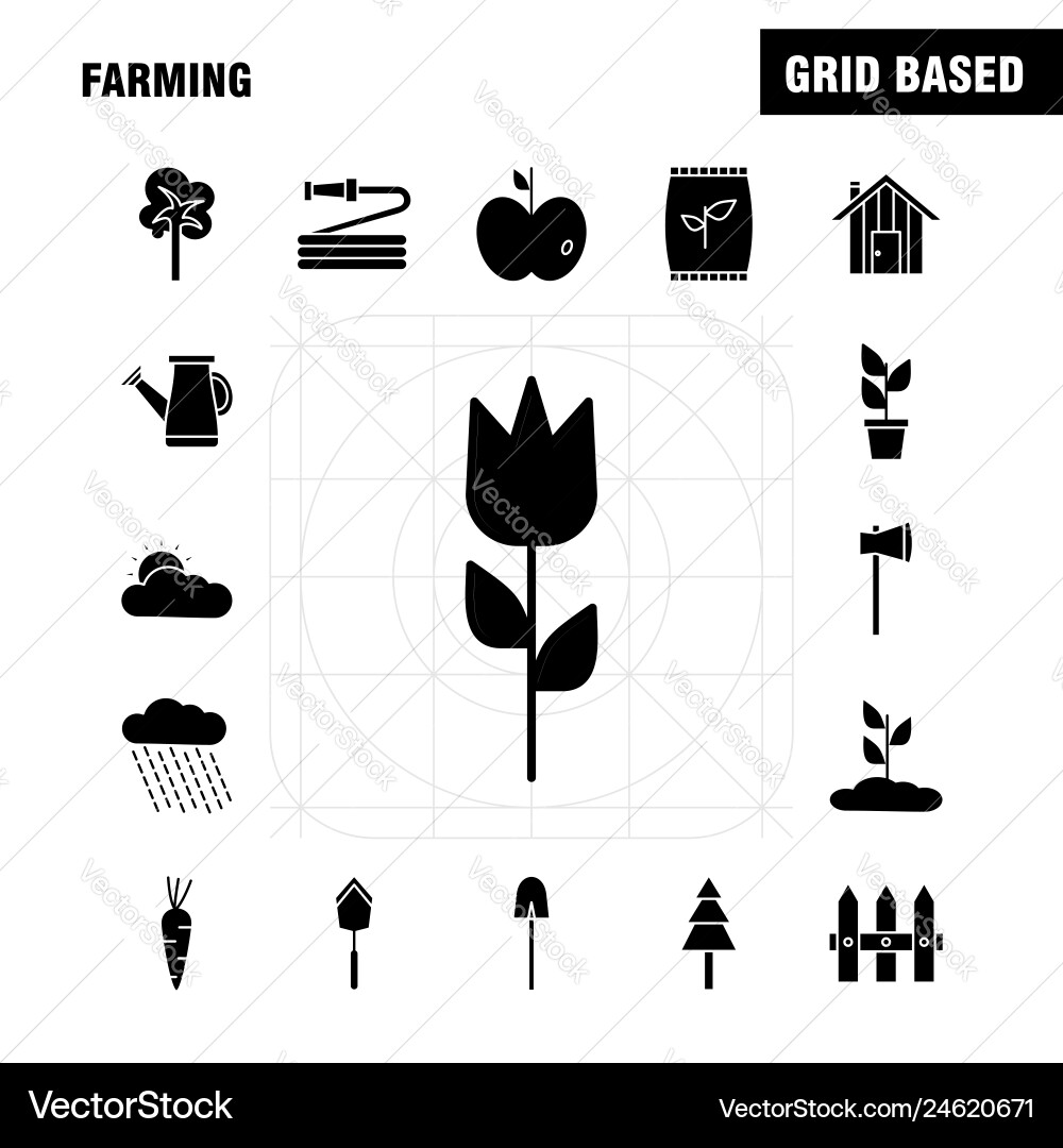 Feste Glyph-Symbole für Webprint und Mobile auf dem Bauernhof Feste Glyph-Symbole für Webprint und Mobile auf dem Bauernhof vektorbild