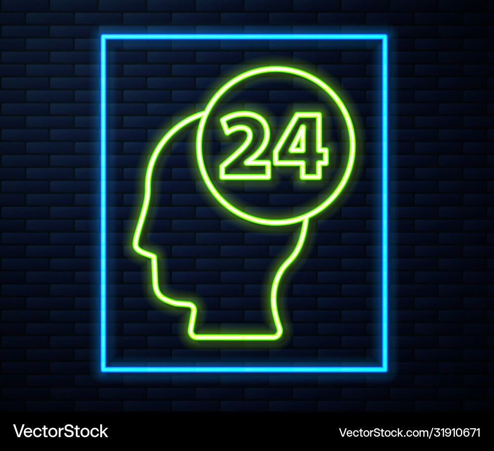 Glowing neon line support operator in touch icon Glowing neon line support operator in touch icon vector image