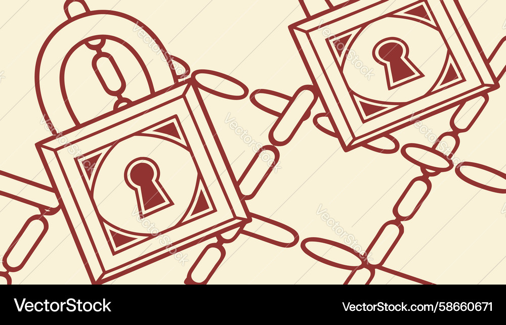 Interlocking locks and chains design generative Vector Image