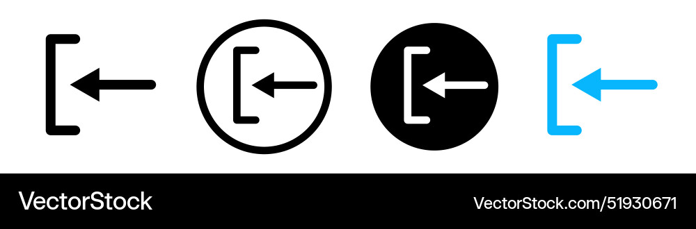 Left arrow icon back of input or output entry Vector Image