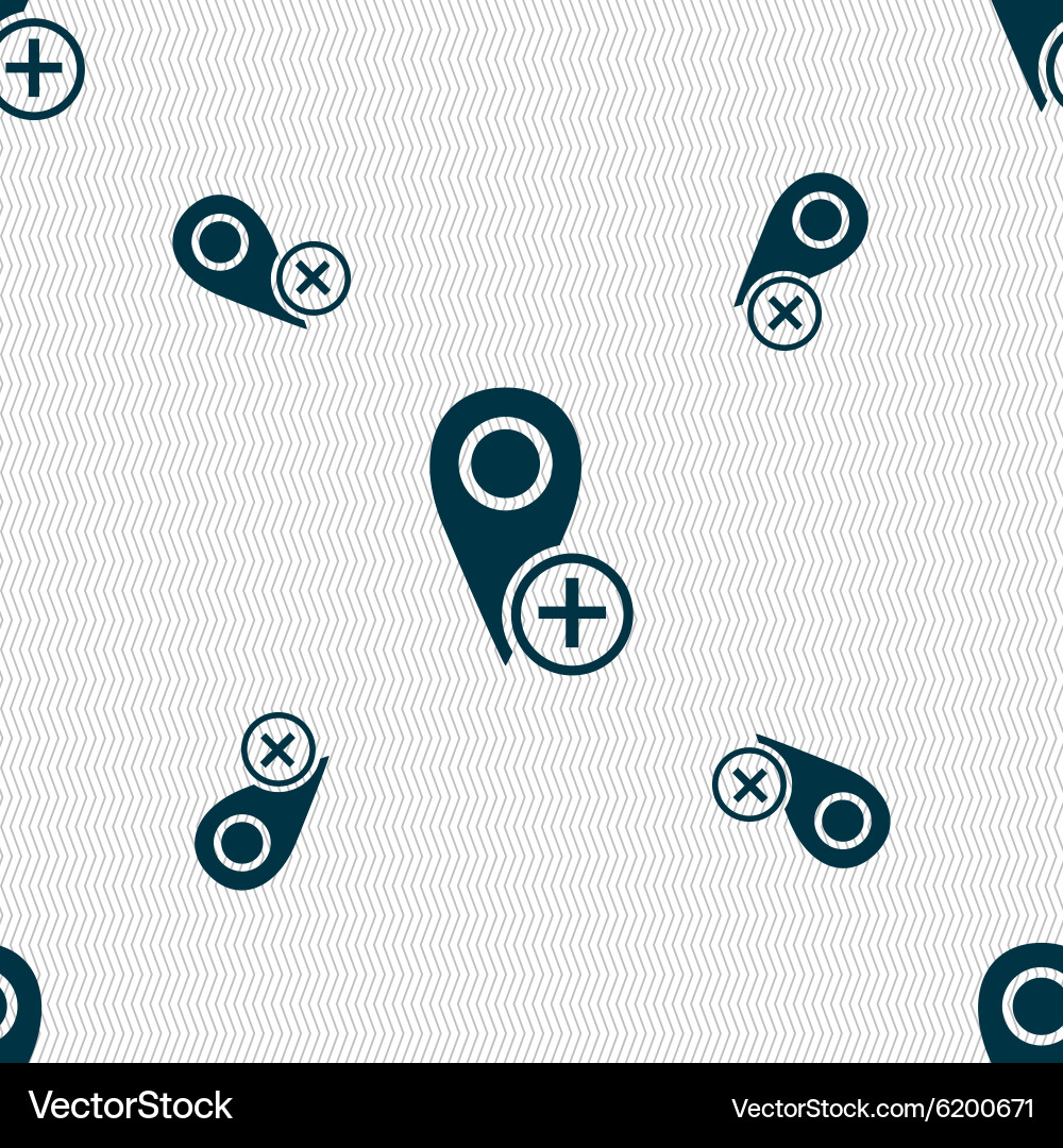 Map pointer icon sign seamless pattern vector image