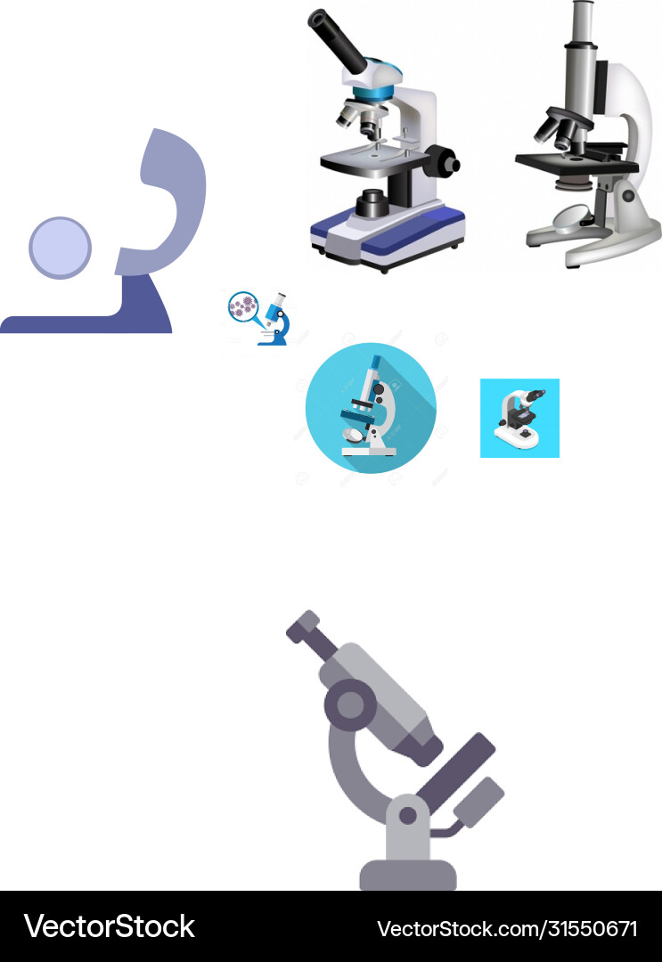 Microscope with bacteria detection lab tool Vector Image