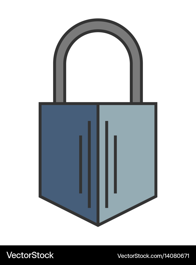 Padlock flat color icon of lock isolated object Vector Image