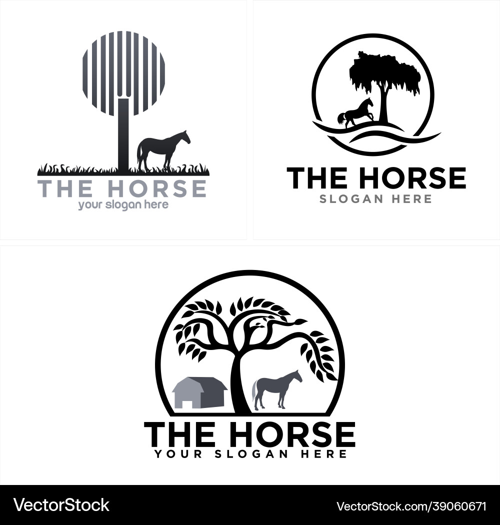Pferderehabilitation Bauernhof Logo Design Pferderehabilitation Bauernhof Logo Design vektorbild