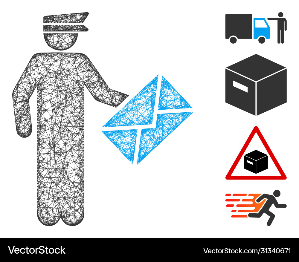 Postman web mesh Postman web mesh vector image