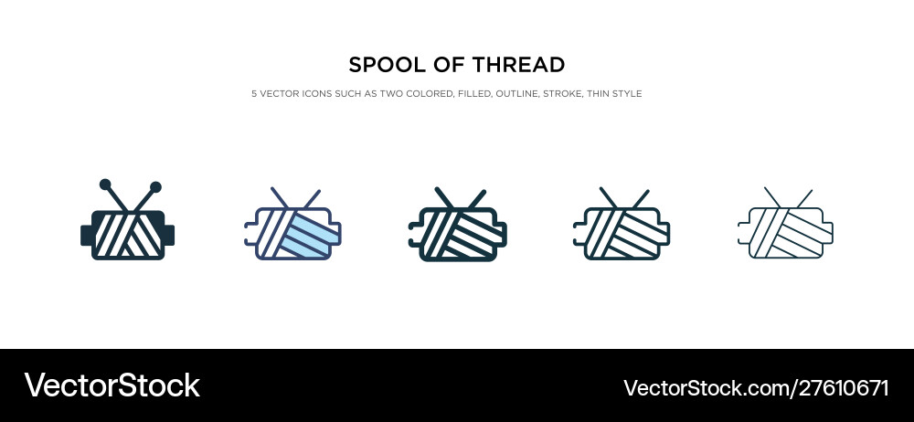 Spool thread icon in different style two Spool thread icon in different style two vector image