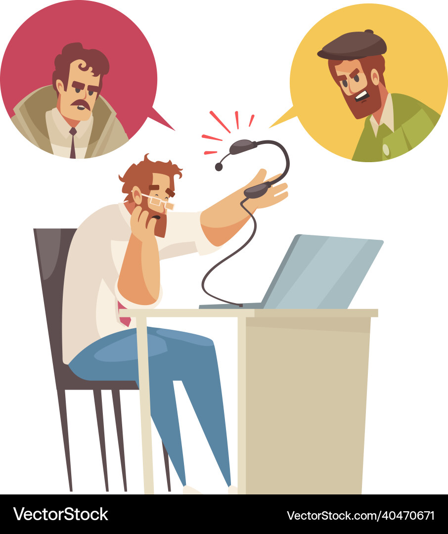 Support call problem composition Support call problem composition vector image
