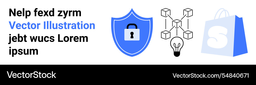 Symbolic representation of cybersecurity e Vector Image