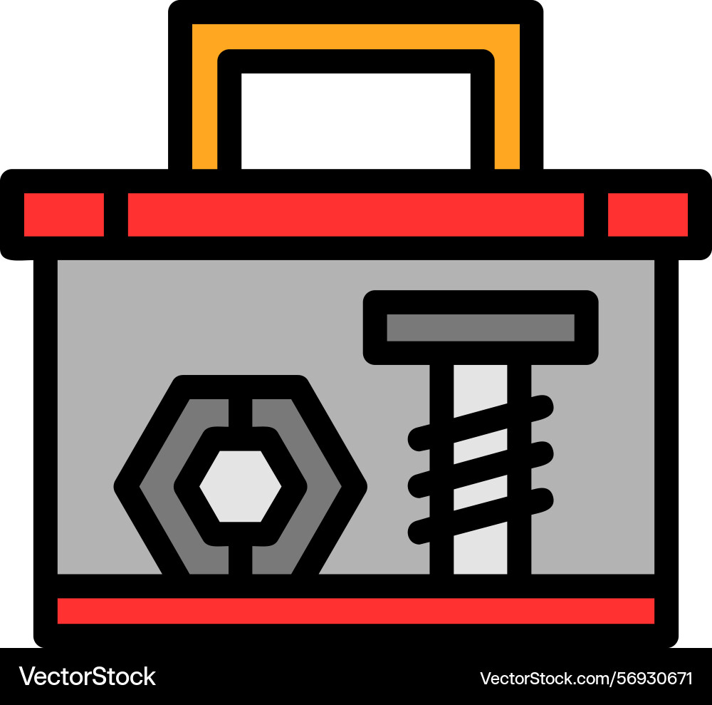 Toolbox line filled style icon design Vector Image