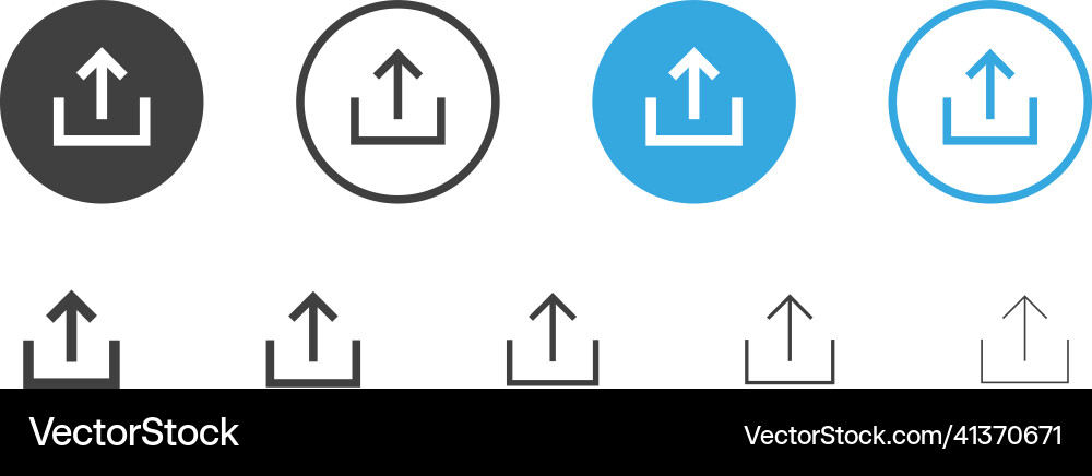 Upload icon uploading symbol arrow up vector image