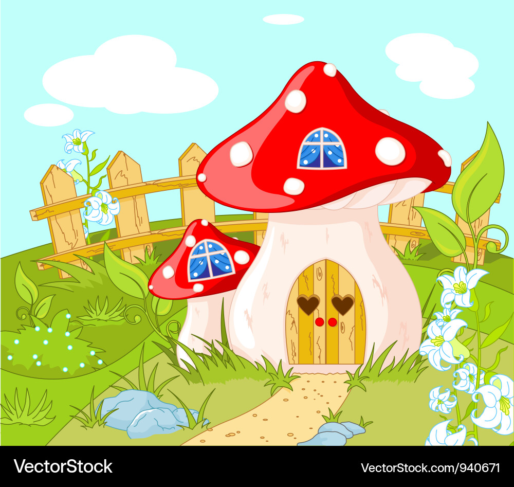 Whimsical Gnome Landscape Vector Image