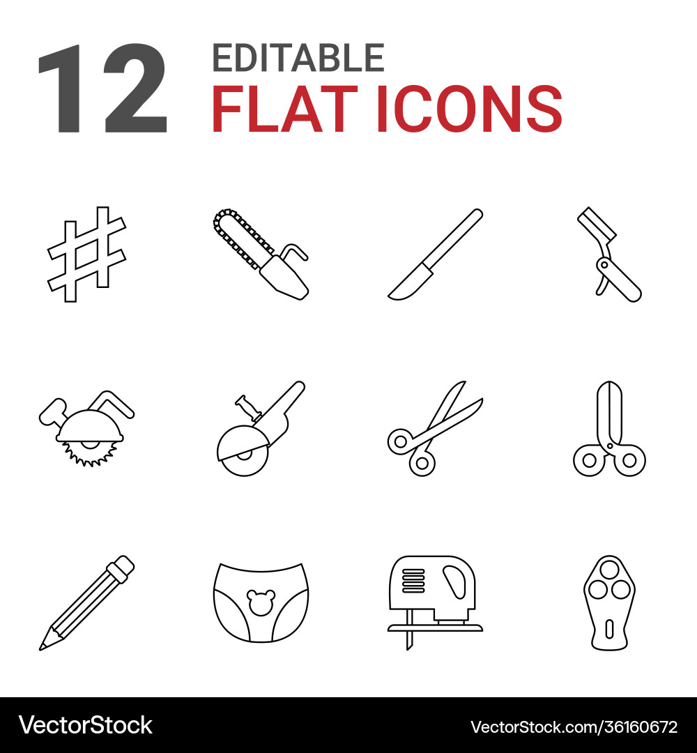 12 sharp icons Vector Image