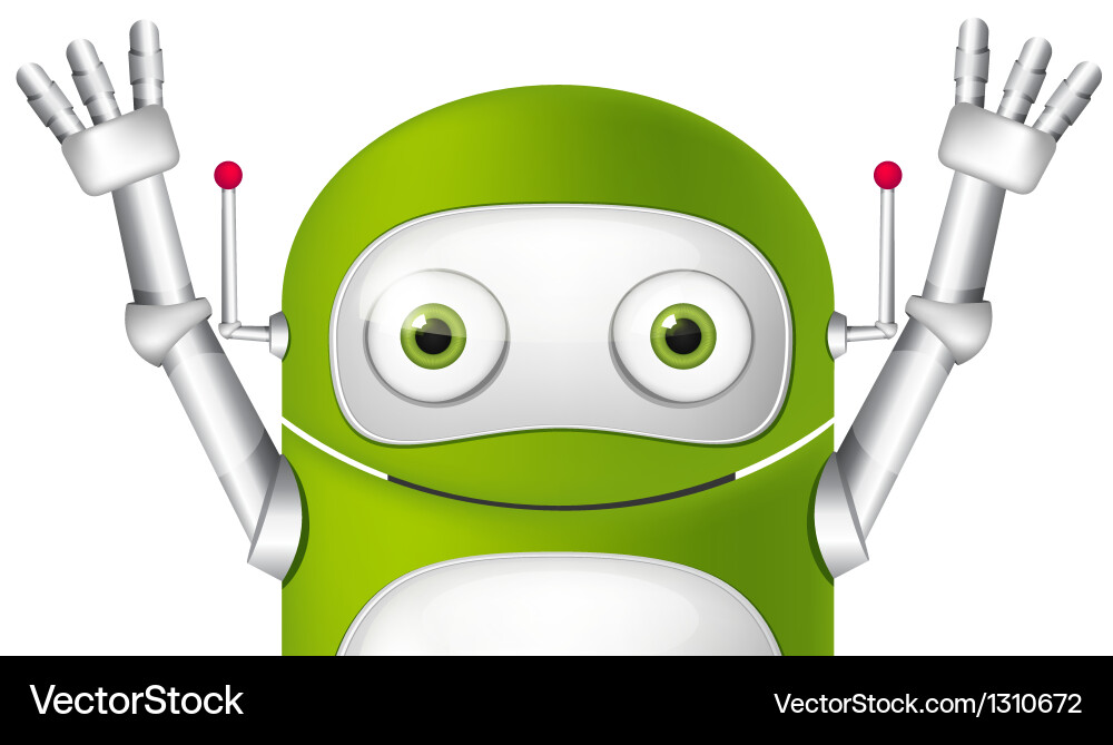 Cheerful Robot Character Vector Image