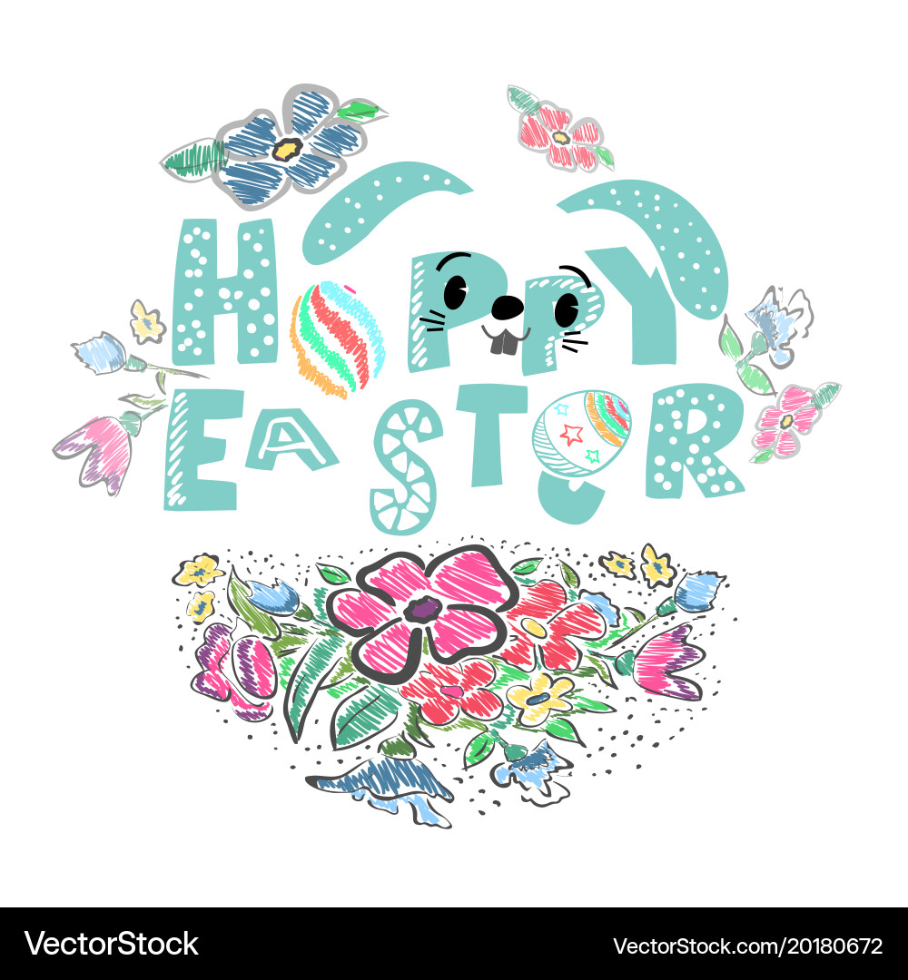 Colorful happy easter greeting card eps10 Vector Image