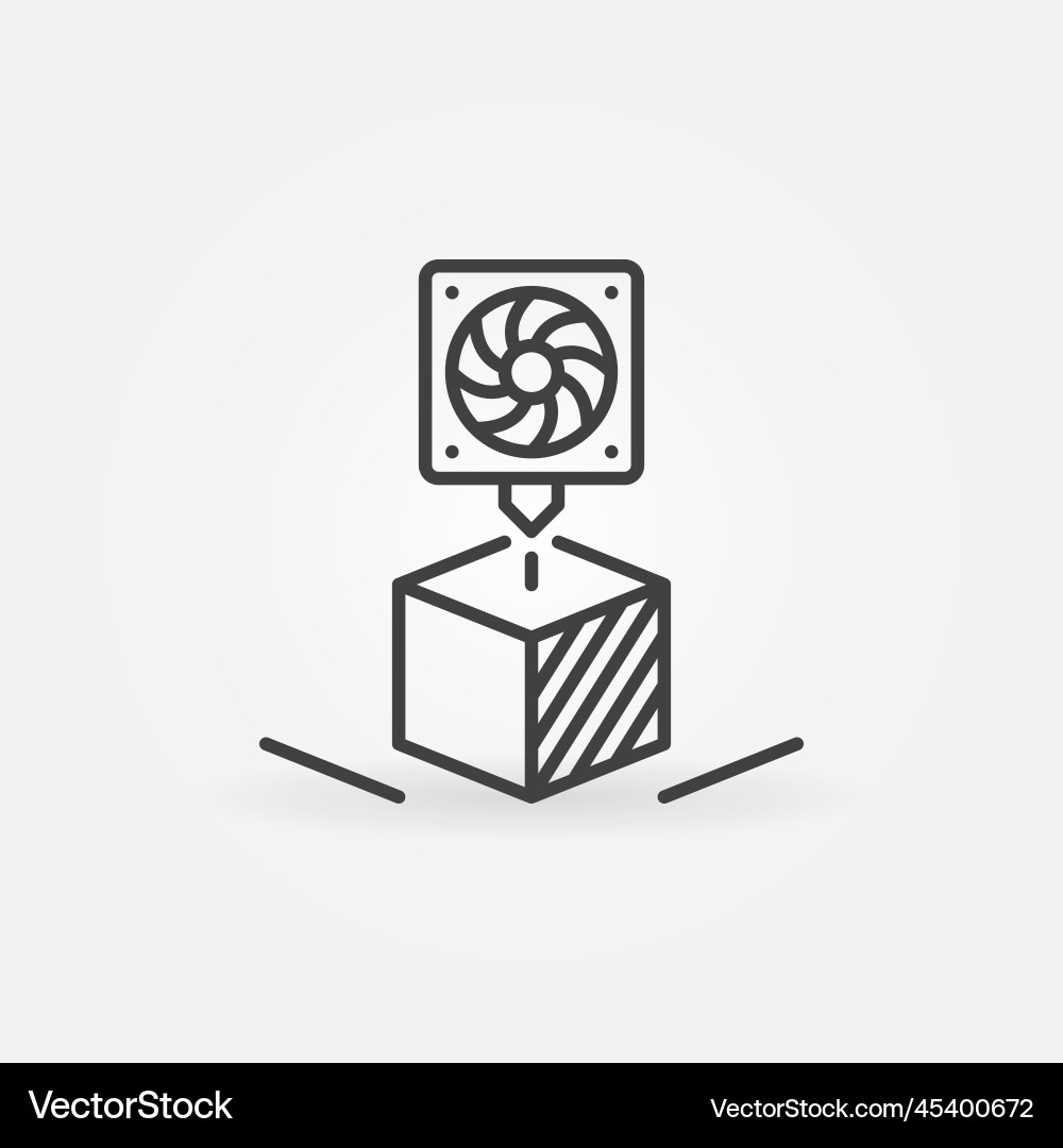 Cube 3d printing concept icon in thin line style Cube 3d printing concept icon in thin line style vector image