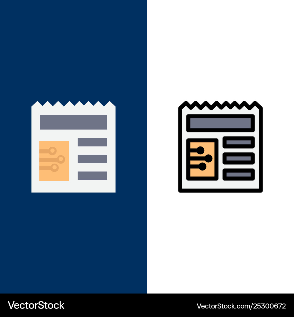 Document basic ui icons flat and line filled icon Document basic ui icons flat and line filled icon vector image