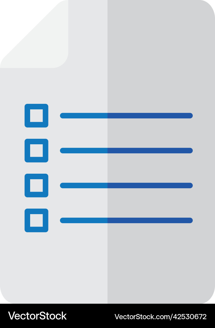 Document file with checklist Vector Image