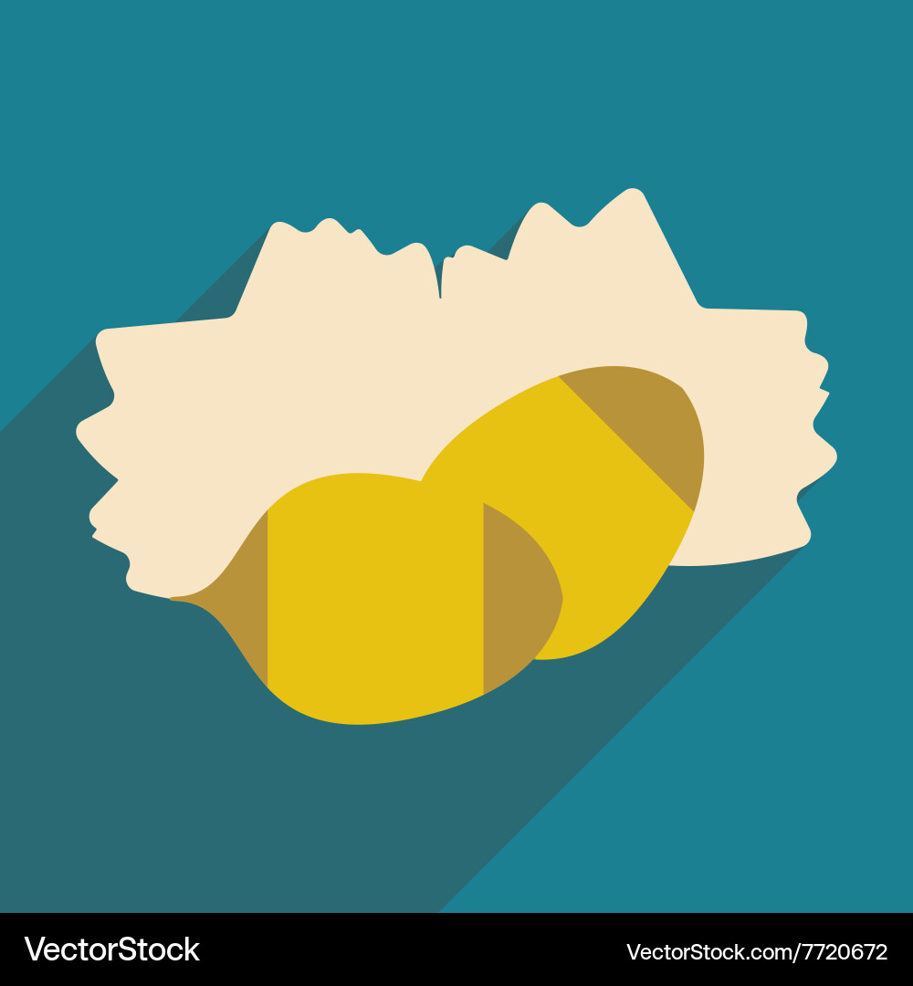 Flat with shadow icon and mobile application pine vector image