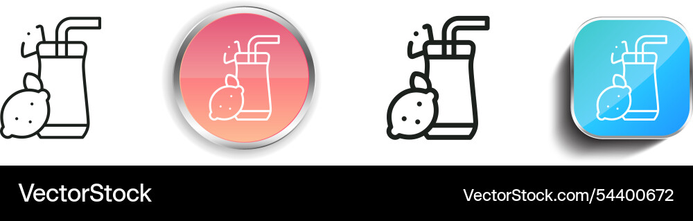 Fruit juice icon thin linear regular and button Vector Image