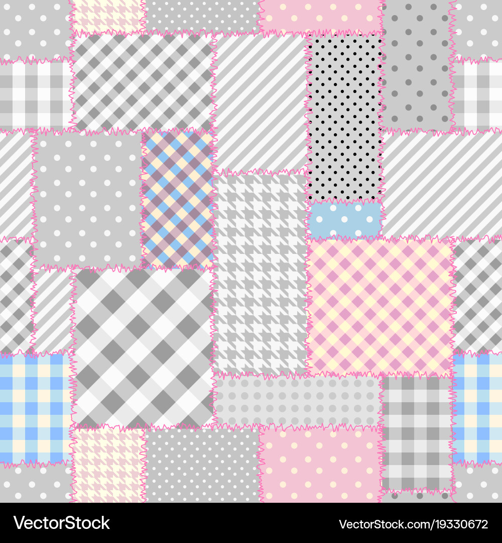 Geometric patchwork pattern of a squares vector image