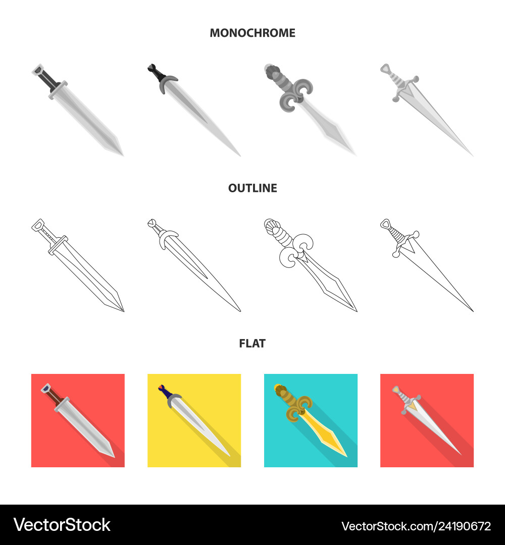 Isolated object of game and armor symbol set vector image