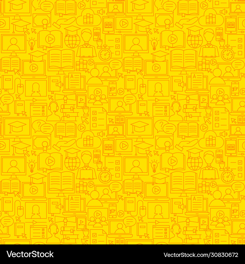 Online learning line seamless pattern Online learning line seamless pattern vector image