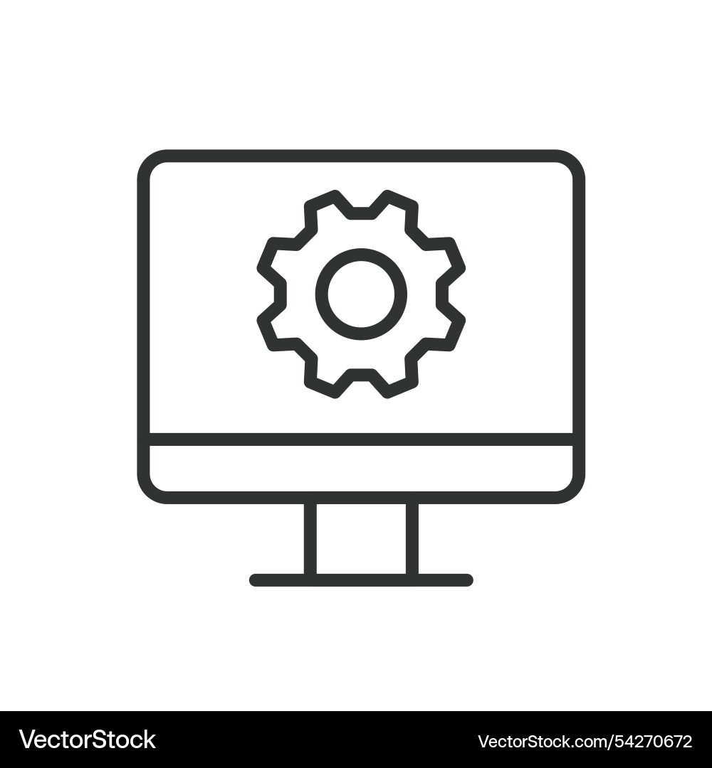 Pc configuration icon in line design Pc configuration icon in line design vector image