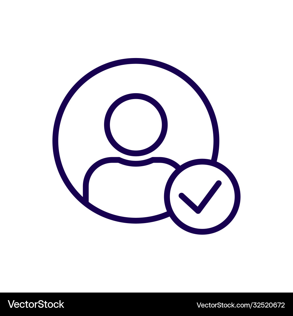 Profile check icon user sign web Profile check icon user sign web vector image