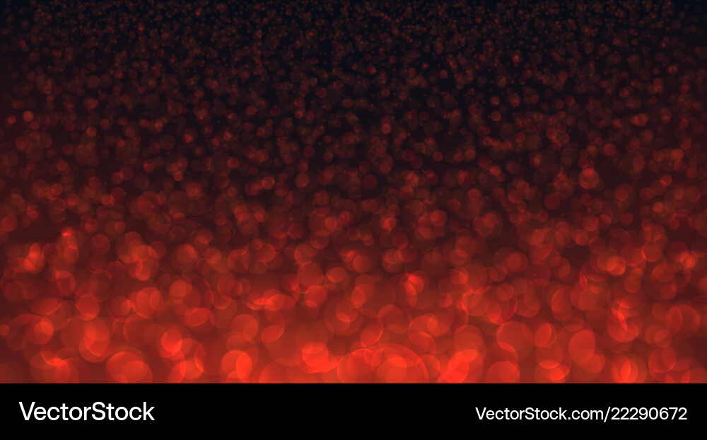 Red abstract blurred background with bokeh effect vector image
