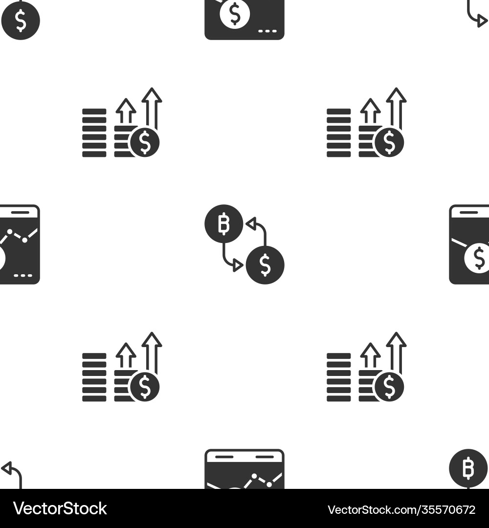 Set website with growth graph cryptocurrency Set website with growth graph cryptocurrency vector image