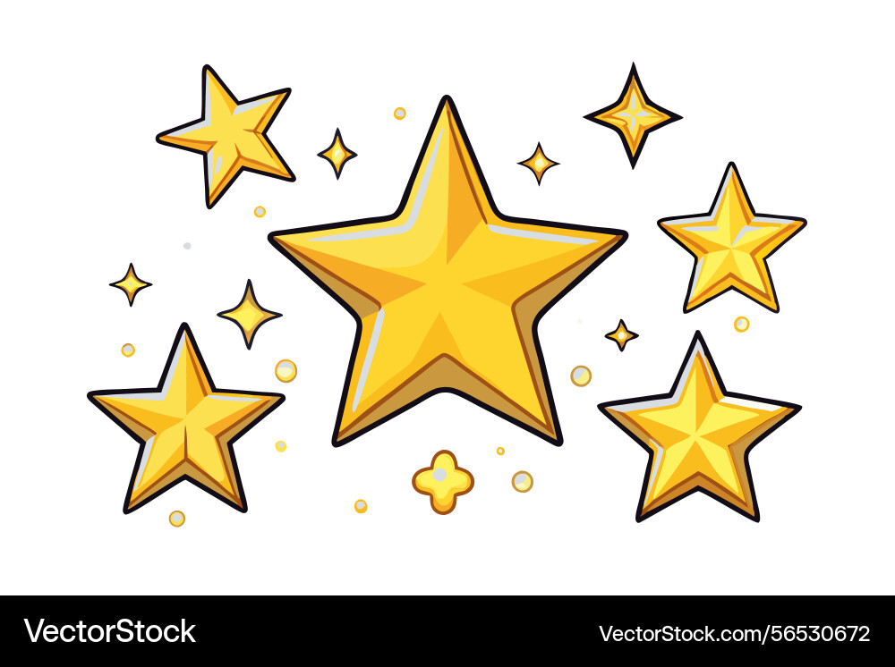 Shining star icons set in multiple designs Shining star icons set in multiple designs Vector Image