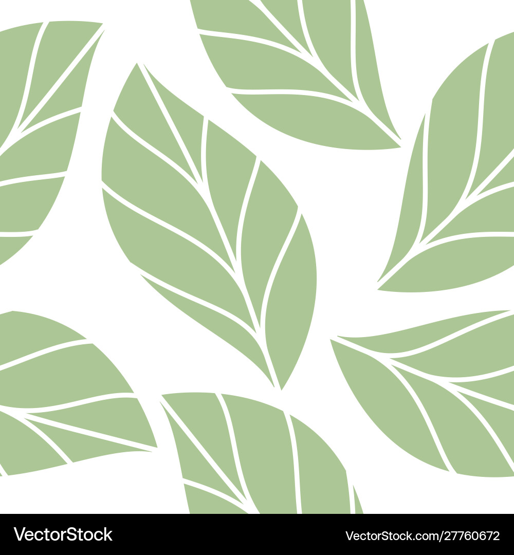 Soft green leaves seamless repeating pattern Vector Image
