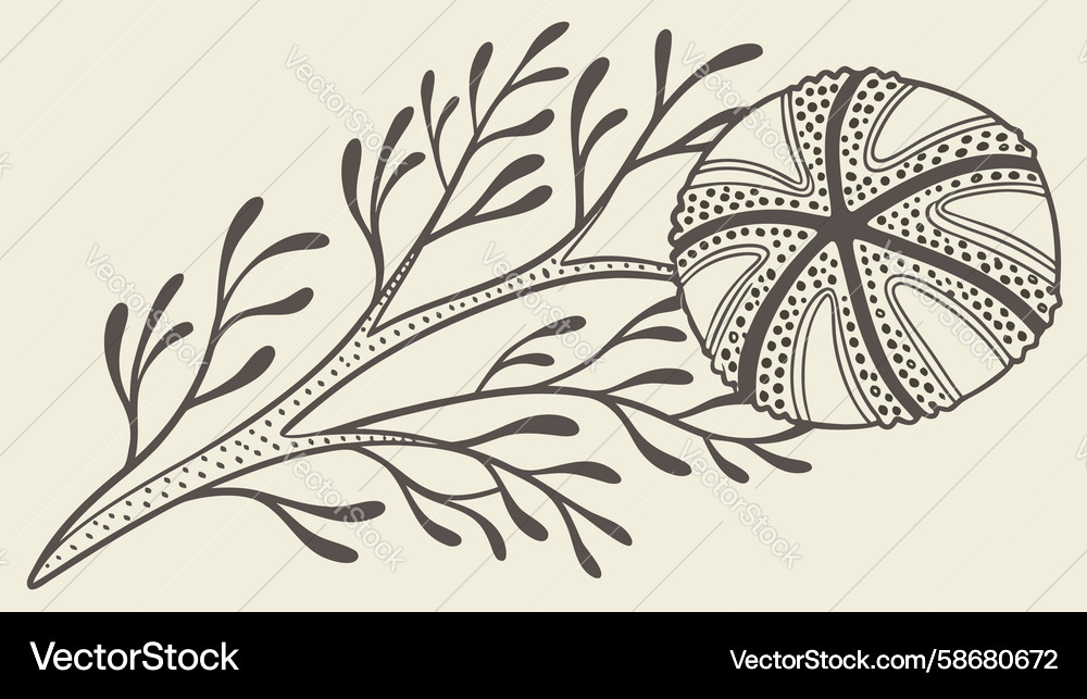 Stylized mushroom with intricate patterns design Vector Image
