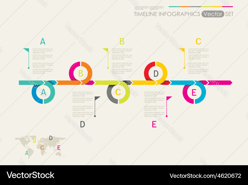Time Line Design kann für Workflow-Layout verwendet werden vektorbild