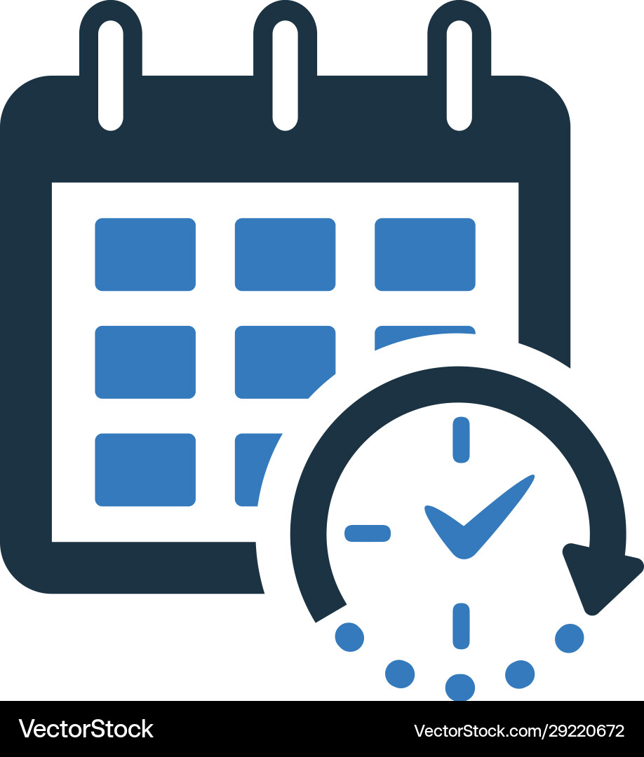 Timer event delivery date schedule icon vector image