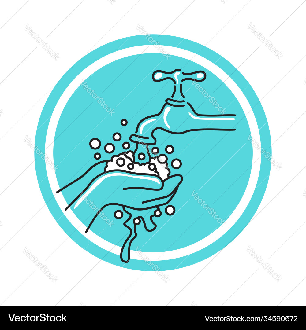 Washing hands with soap Royalty Free Vector Image