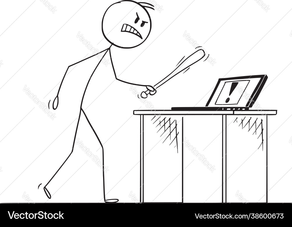 Angry User - Computer Error vector image