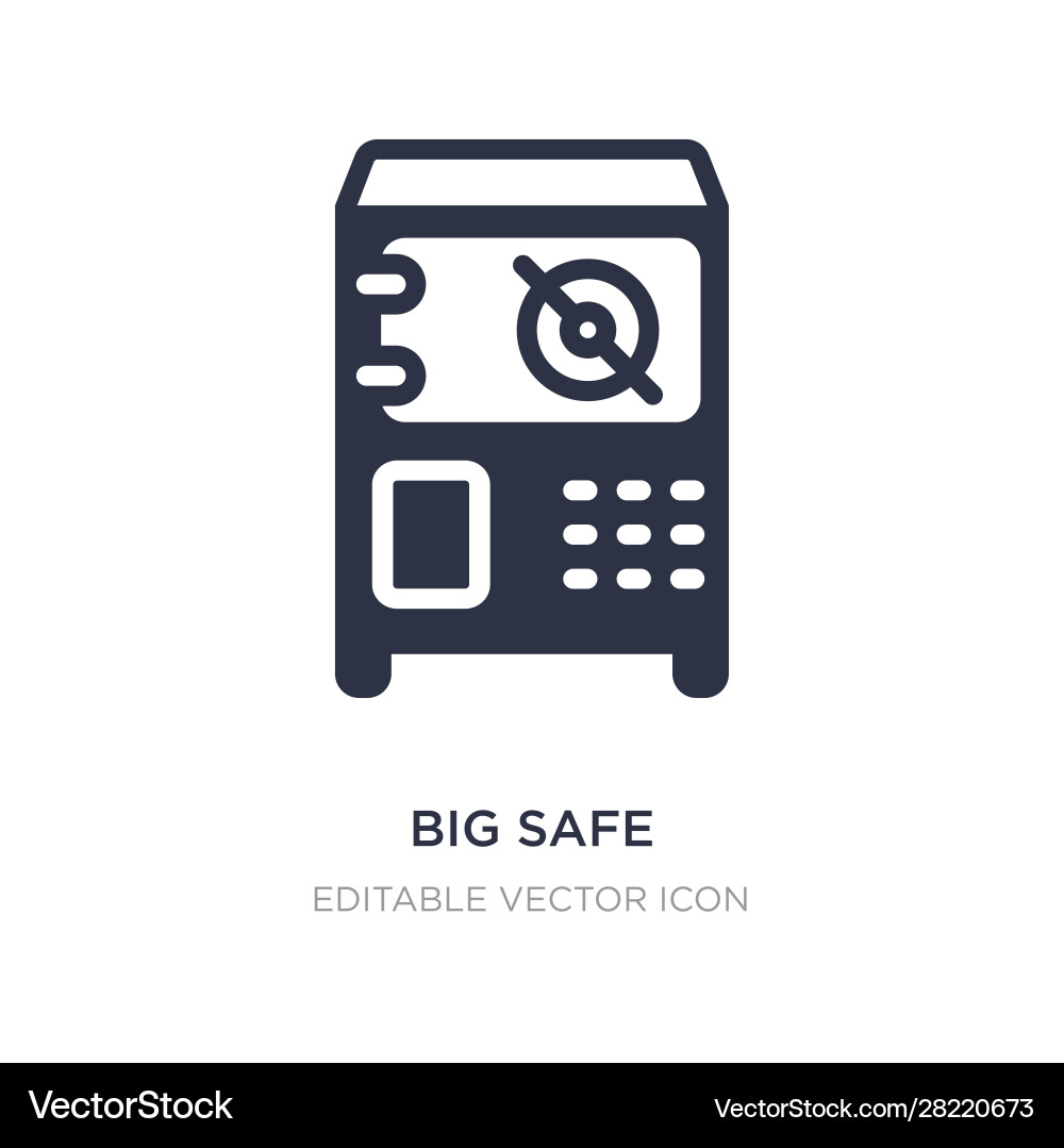 Big safe icon on white background simple element vector image
